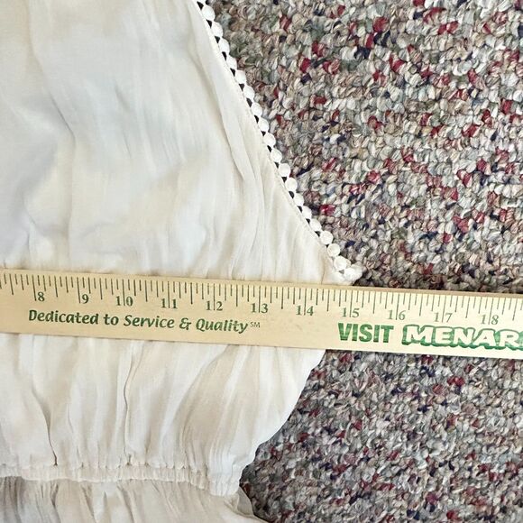 Abercrombie & Fitch Ivory White Gauzy Halter Sleeveless Strappy Mini Dress Sz S - Picture 9 of 16